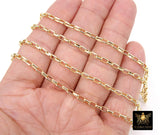 Gold Box Chains, Rectangle Box Chains CH #164, Gold 5.0 x 3.5 mm Unfinished Jewelry Chains