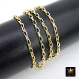 Gold Box Chains, Rectangle Box Chains CH #164, Gold 5.0 x 3.5 mm Unfinished Jewelry Chains