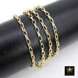 Gold Box Chains, Rectangle Box Chains CH #164, Gold 5.0 x 3.5 mm Unfinished Jewelry Chains