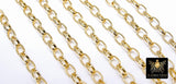 Gold Stainless Steel Oval Rolo Chain, 8 mm Textured Paperclip Chains CH #140, 304L Unfinished Thick Oval Rolo Jewelry Chains