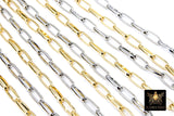Gold Stainless Steel Oval Chain, 13 mm Smooth Silver Chains CH #525, 304L Unfinished Paperclip Rolo Jewelry USA Chains