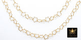 14 K Gold Filled Star Chain, 7 mm Star Shaped Links CH# 905, Unfinished Soldered Chains