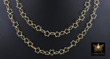 14 K Gold Filled Star Chain, 7 mm Star Shaped Links CH# 905, Unfinished Soldered Chains