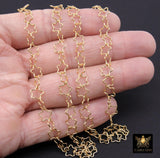 14 K Gold Filled Star Chain, 7 mm Star Shaped Links CH# 905, Unfinished Soldered Chains