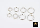925 Sterling Silver Round Push Clasp, 10 mm 12 mm Small Round Shape # 2842, 14 mm 16 mm Large Connectors