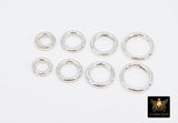 925 Sterling Silver Round Push Clasp, 10 mm 12 mm Small Round Shape # 2842, 14 mm 16 mm Large Clip Connectors