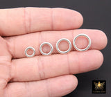 925 Sterling Silver Round Push Clasp, 10 mm 12 mm Small Round Shape #2842, 14 mm 16 mm Large Clip Connectors