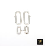 925 Sterling Silver Lobster Clasps, 13 mm Small Silver Oval Long Clasps #2984, Large 22 mm Clips