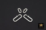 925 Sterling Silver Lobster Clasps, 13 mm Small Silver Oval Long Clasps #2984, Large 22 mm Clips