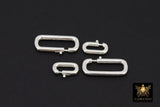 925 Sterling Silver Lobster Clasps, 13 mm Small Silver Oval Long Clasps # 2984, Large 22 mm Clips