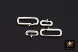 925 Sterling Silver Lobster Clasps, 13 mm Small Silver Oval Long Clasps #2984, Large 22 mm Clips