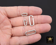 925 Sterling Silver Lobster Clasps, 13 mm Small Silver Oval Long Clasps # 2984, Large 22 mm Clips