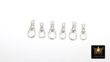 925 Sterling Silver Swivel Clasps, 13 mm or 16 mm Small Albert Push Clip Clip # 2829, Fob Watch Charm or Pendant Clips
