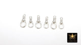 925 Sterling Silver Swivel Clasps, 13 mm or 16 mm Small Albert Push Clip Clip #2829, Fob Watch Charm or Pendant Clips