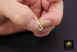 925 Sterling Silver Swivel Clasps, 13 mm or 16 mm Small Gold Over Silver Albert Push Clip Clip # 2829, Fob Charm Clips