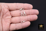 925 Sterling Silver Swivel Clasps, 13 mm or 16 mm Small Albert Push Clip Clip #2829, Fob Watch Charm or Pendant Clips