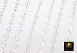 925 Sterling Silver Diamond Shape Chains, 4.1 mm Starburst Sequin CH# 967, Unfinished 6.1 mm Chains