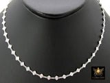 925 Sterling Silver Diamond Shape Chains, 4.1 mm Starburst Sequin CH# 967, Unfinished 6.1 mm Chains
