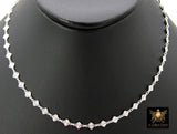 925 Sterling Silver Diamond Shape Chains, 4.1 mm Starburst Sequin CH# 876, Unfinished 6.1 mm Chains