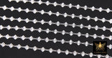 925 Sterling Silver Diamond Shape Chains, 4.1 mm Starburst Sequin CH# 876, Unfinished 6.1 mm Chains