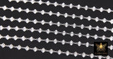 925 Sterling Silver Diamond Shape Chains, 4.1 mm Starburst Sequin CH# 967, Unfinished 6.1 mm Chains