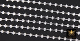 925 Sterling Silver Diamond Shape Chains, 4.1 mm Starburst Sequin CH# 876, Unfinished 6.1 mm Chains