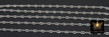 925 Sterling Silver Nugget Bar Chain, Silver Long and Short 2.5 mm Sequin CH #988, 5.5 mm Hammer Starburst