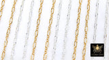 14 K Gold Filled Sequin Bar Chains, 925 Sterling Silver 2.3 mm Bar CH# 875, 5.4 mm Unfinished Chain