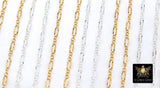 14 K Gold Filled Sequin Bar Chains, 925 Sterling Silver 2.3 mm Bar CH #875, 5.4 mm Unfinished Chain