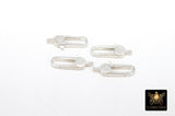 925 Sterling Silver Lobster Clasps, Long Oval Lobster Claws # 716, Rectangle Clasp