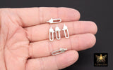 925 Sterling Silver Lobster Clasps, Long Oval Lobster Claws #716, Rectangle Clasp