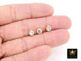 14 K Gold Filled CZ Charm, 6 mm Birthstone Round Charm with Jump Rings #3937, Birthday Permanent Jewelry, Water Tarnish Resistant, Mom Gift