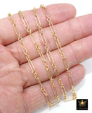 14 K Gold Filled Paperclip Chain, 11 mm Rectangle Rolo CH# 800, 925 Sterling Silver Large Long Short Links CH# 807