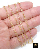 14 K Gold Filled Paperclip Chain, 11 mm Rectangle Rolo CH# 800, 925 Sterling Silver Large Long Short Links CH# 807