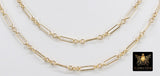 14 K Gold Filled Paperclip Chain, 11 mm Rectangle Rolo CH# 800, 925 Sterling Silver Large Long Short Links CH# 807