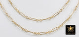 14 K Gold Filled Paperclip Chain, 11 mm Rectangle Rolo CH #800, 925 Sterling Silver Large Long Short Links CH# 807