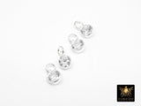 925 Sterling Silver CZ Charms, 6 mm Dangle CZ Charms #3593, Round Cubic Zirconia Charms