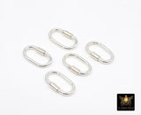 14 K Gold Filled Carabiner, 14 mm Small Gold Oval Long Clasps # 3594, Dainty Gold Screw Clasps