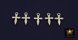 14 K Gold Filled Cross Charms, CZ Tiny Dagger Crosses #3189, 7 x 12 mm Minimalist Tiny Cross