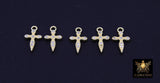 14 K Gold Filled Cross Charms, CZ Tiny Crosses # 3189, 7 x 12 mm Minimalist Tiny Pointed Cross