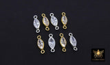 14 K Gold Filled Solitaire Oval CZ Connectors, Clear Cubic Zirconia Oval Connectors #190, 3.5 x 11.3 mm 925 Sterling Silver Links