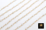 Natural Pearl Rosary Chain, 4 mm Freshwater Beaded Rosary Chain CH# 540, Creamy White Beads