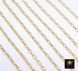 Gold Box Chains, Rectangle Box Chains CH #164, Gold 5.0 x 3.5 mm Unfinished Jewelry Chains