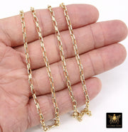 Gold Box Chains, Rectangle Box Chains CH #164, Gold 5.0 x 3.5 mm Unfinished Jewelry Chains