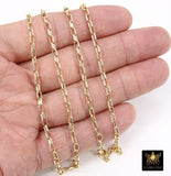 Gold Box Chains, Rectangle Box Chains CH #164, Gold 5.0 x 3.5 mm Unfinished Jewelry Chains