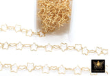 14 K Gold Filled Star Chain, 7 mm Star Shaped Links CH# 905, Unfinished Soldered Chains