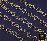 14 K Gold Filled Star Chain, 7 mm Star Shaped Links CH# 905, Unfinished Soldered Chains