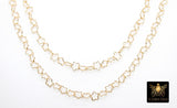14 K Gold Filled Star Chain, 7 mm Star Shaped Links CH# 905, Unfinished Soldered Chains