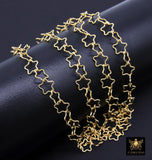 14 K Gold Filled Star Chain, 7 mm Star Shaped Links CH# 905, Unfinished Soldered Chains