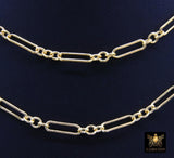 14 K Gold Filled Paperclip Chain, 11 mm Rectangle Rolo CH #800, 925 Sterling Silver Large Long Short Links CH# 807